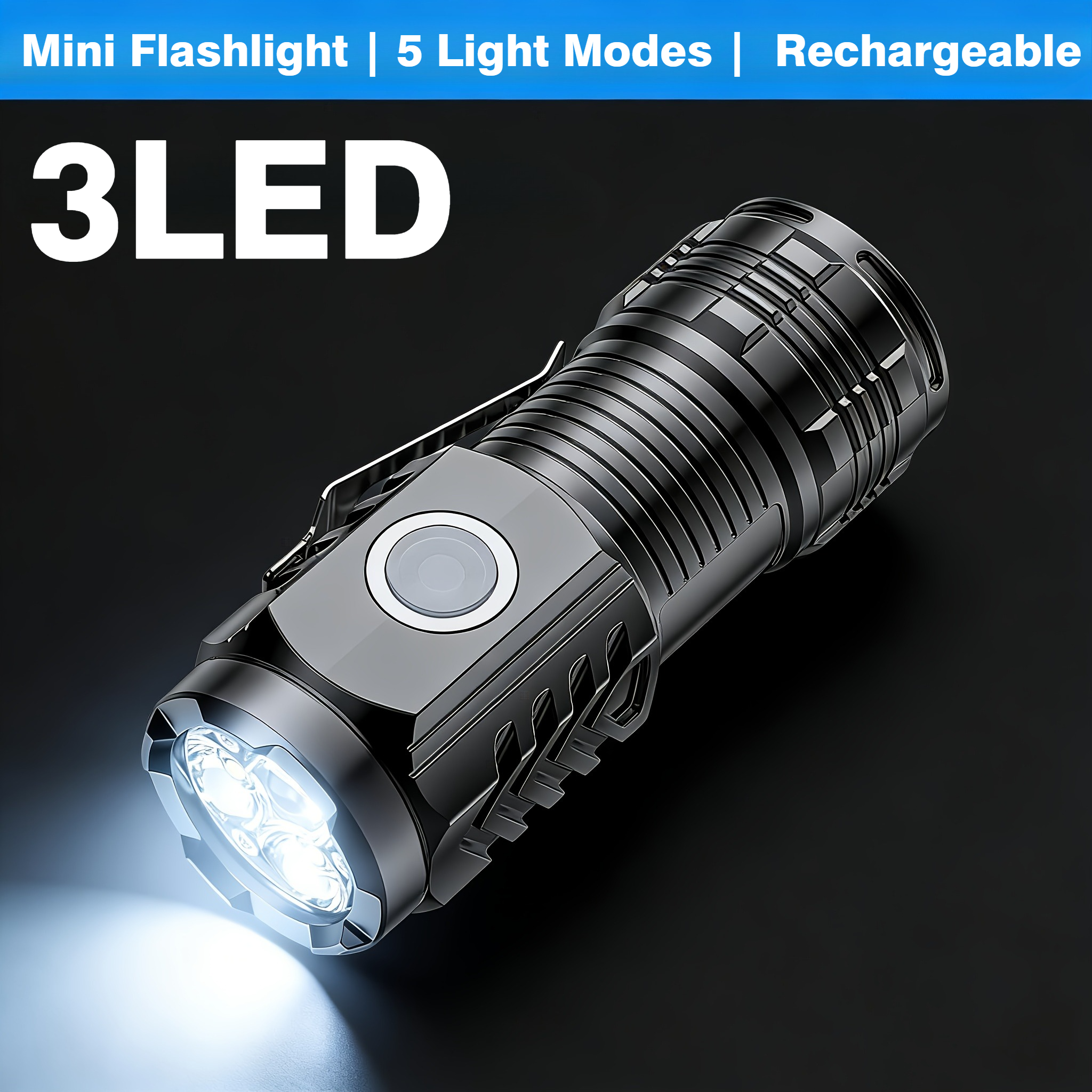Outdoor Lighting B&Q - Portable Mini 3 LED Handheld Flashlight