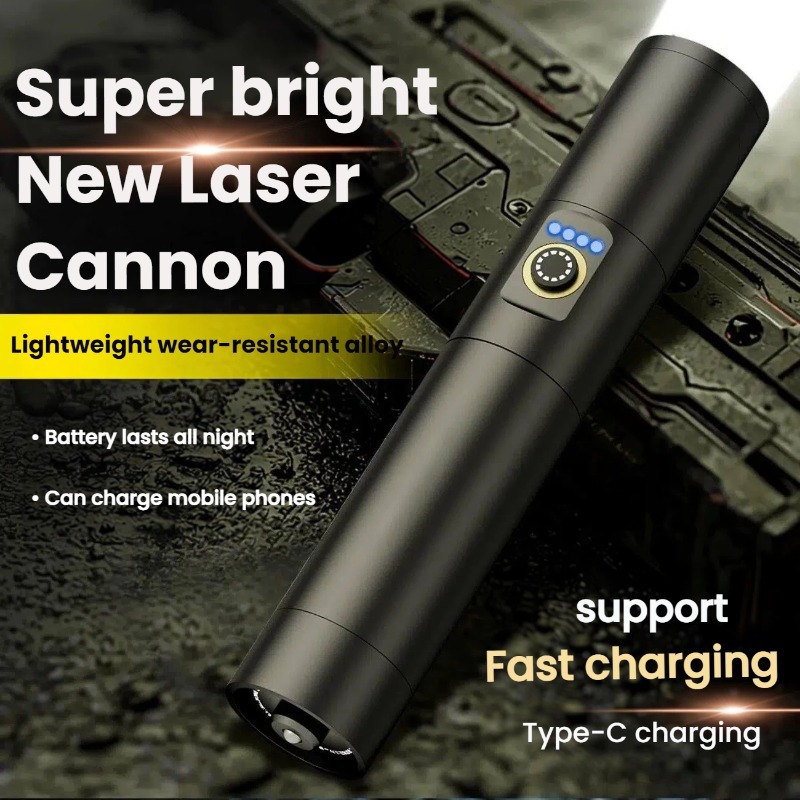 Outdoor Lighting B&Q - Strong Light LED Flashlight Type-C Charging