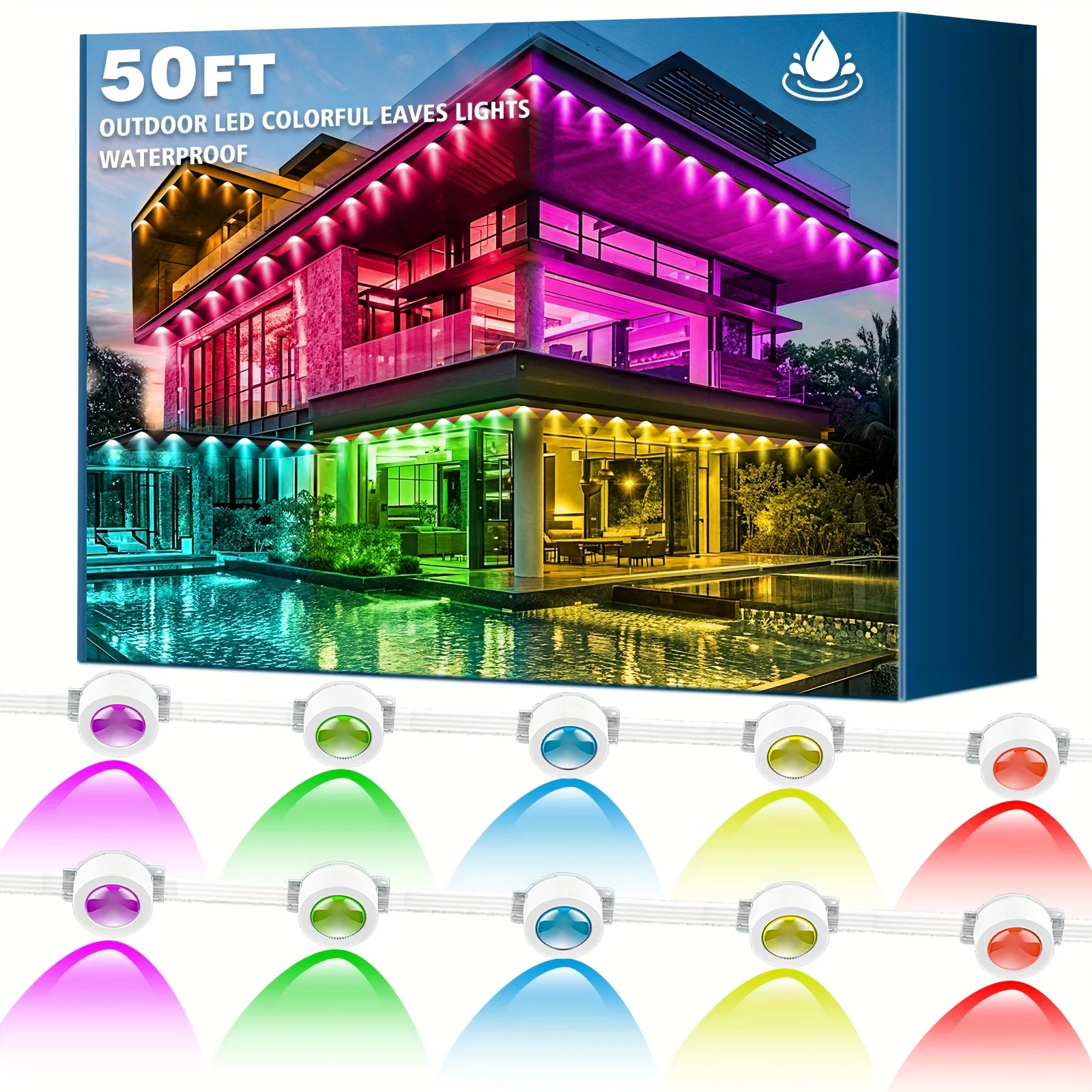 Solar Path Light - 500 Feet, 250 Bulbs, IP67 Waterproof