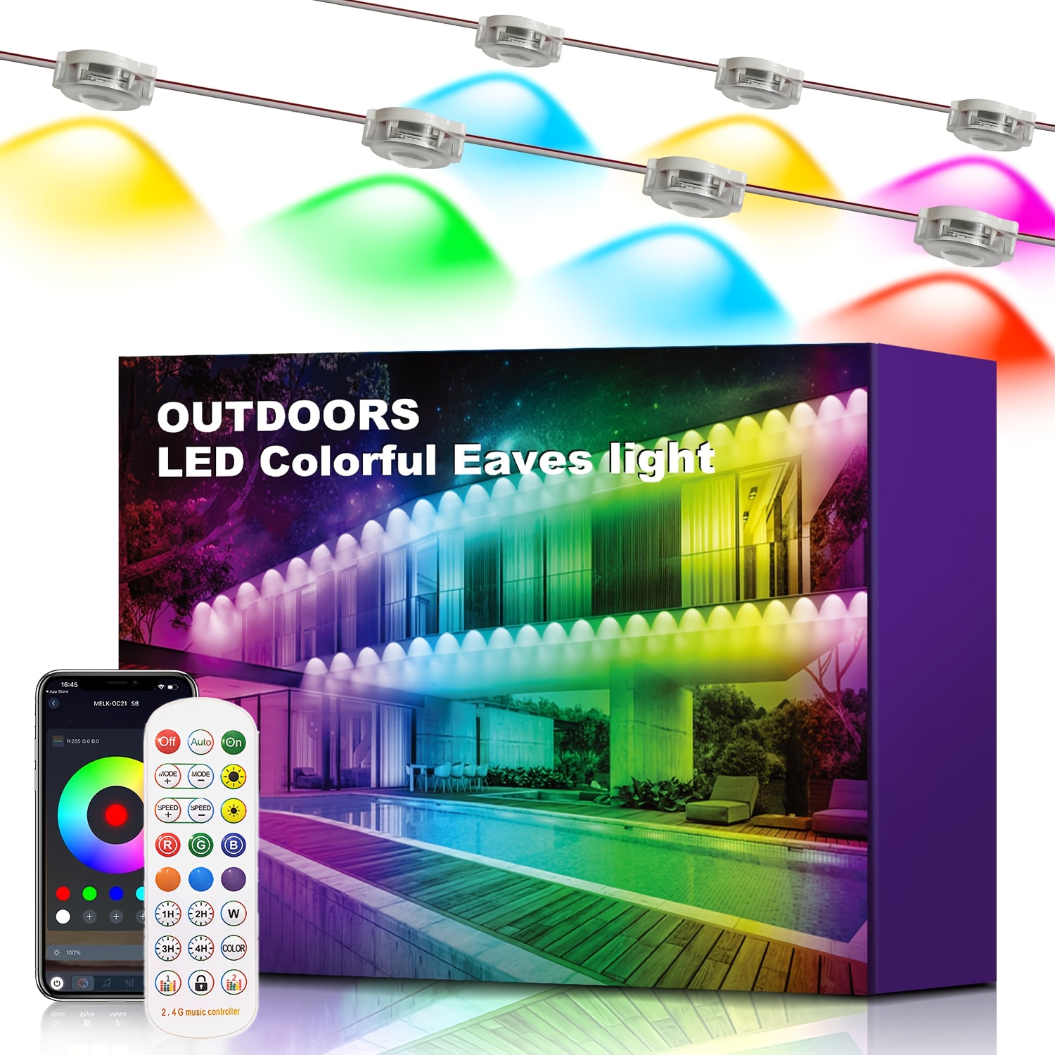 Solar Path Light - Permanent Outdoor Lights, RGB Gable Lights