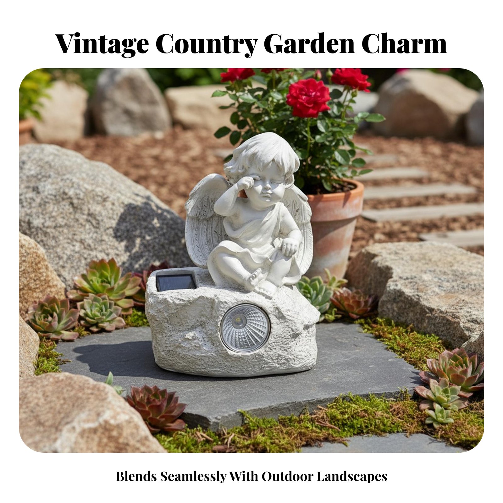 Outdoor Lighting Modern - Solar Cherub Statue Light Source Brightness