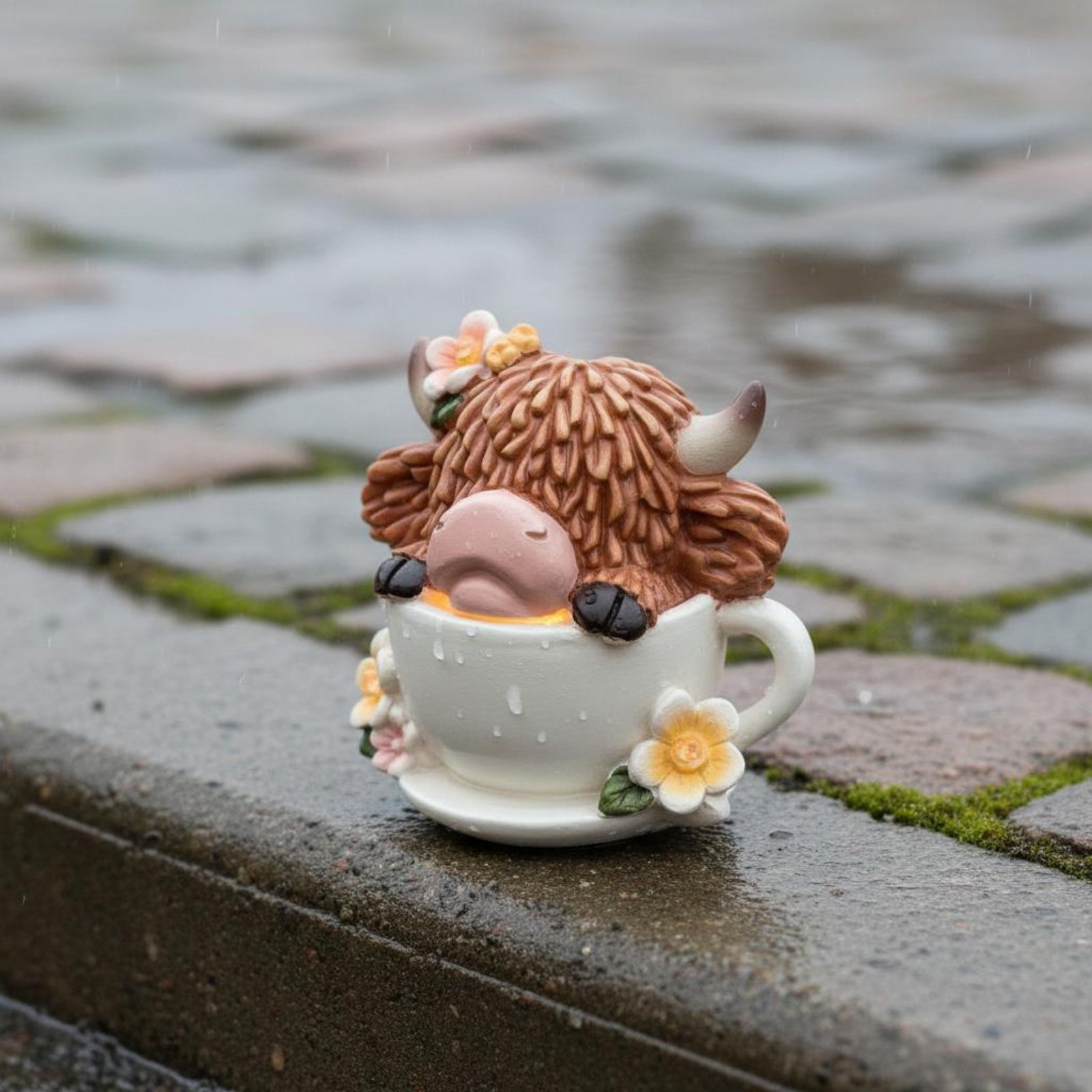 Outdoor Lighting Modern - Highland Cow Garden Light Resin Craft