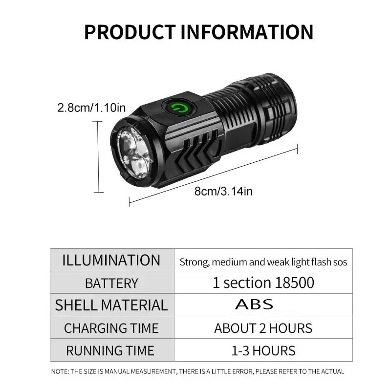 Mini 3 LED Flashlight With Pen - Outdoor Lighting B&Q reseña y precio