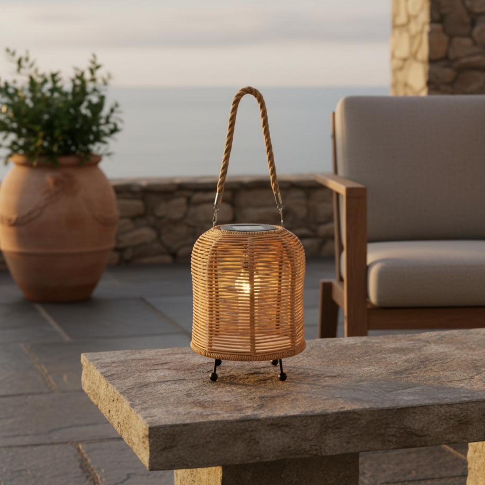 Handwoven Solar Lantern Braide - Outdoor Lighting Restaurant reseña y precio