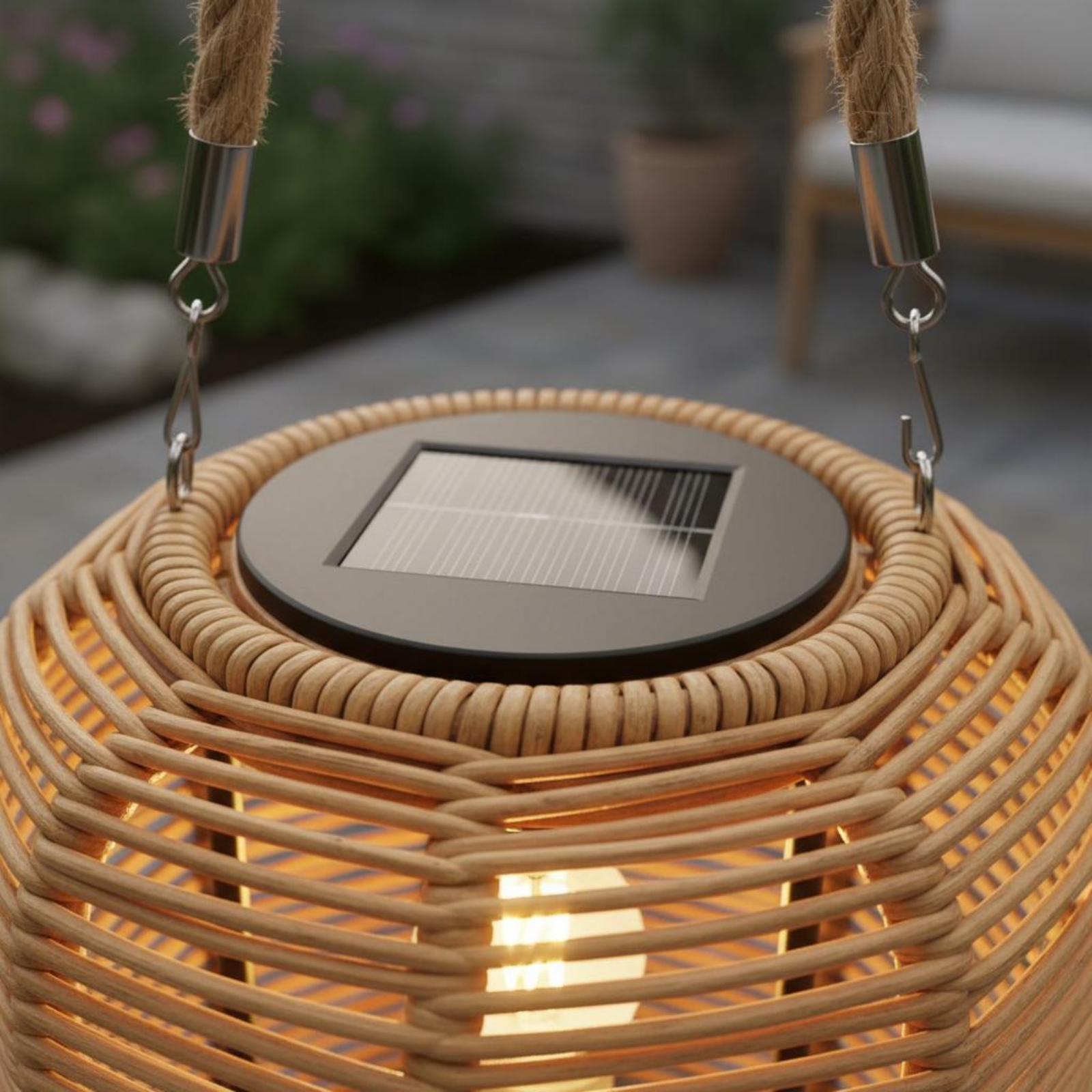 Handwoven Solar Lantern Braide - Outdoor Lighting Restaurant reseña y precio