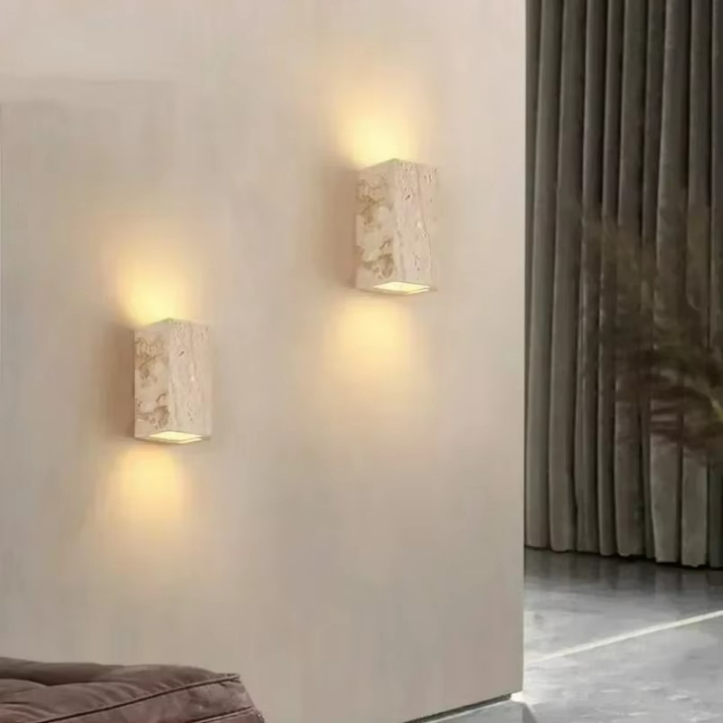 Yellow Travertine Stone Wall M - Outdoor Lighting Restaurant reseña y precio