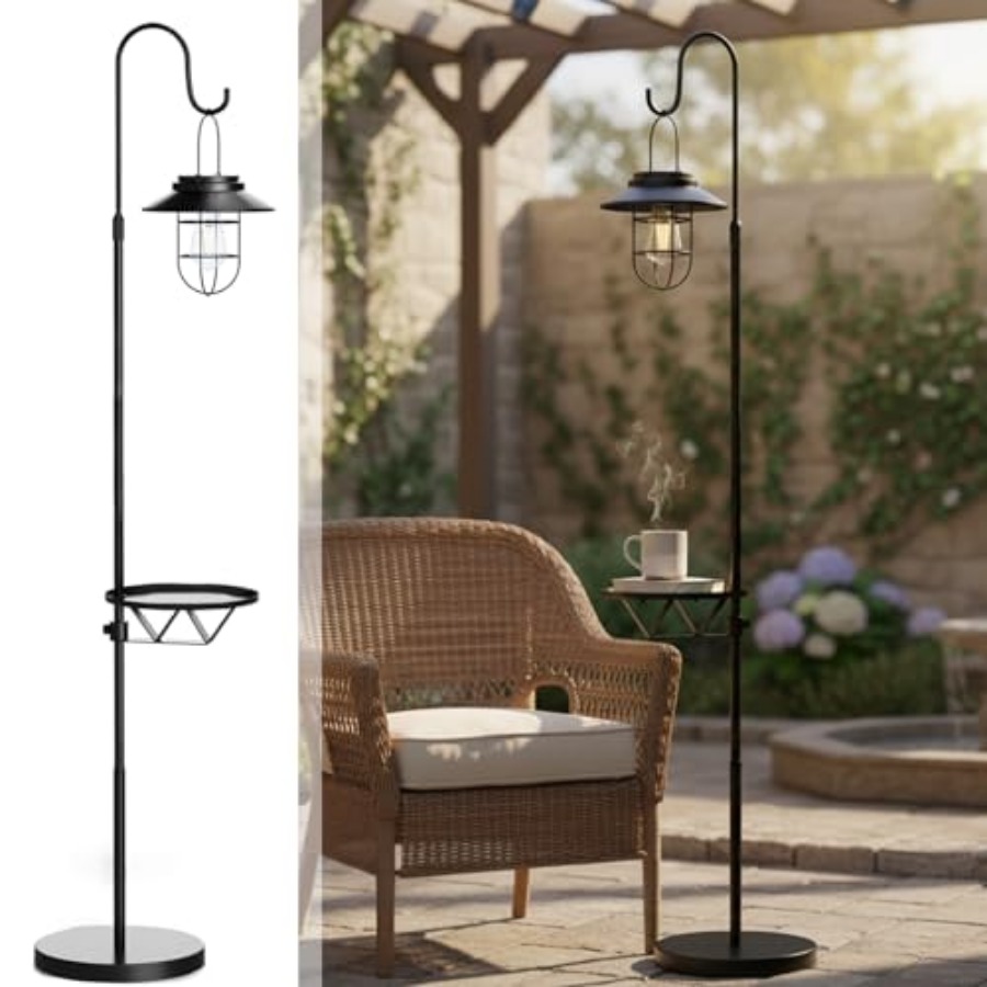 Solar Floor Lamp with Table, 6 - Outdoor Lighting Lamps reseña y precio
