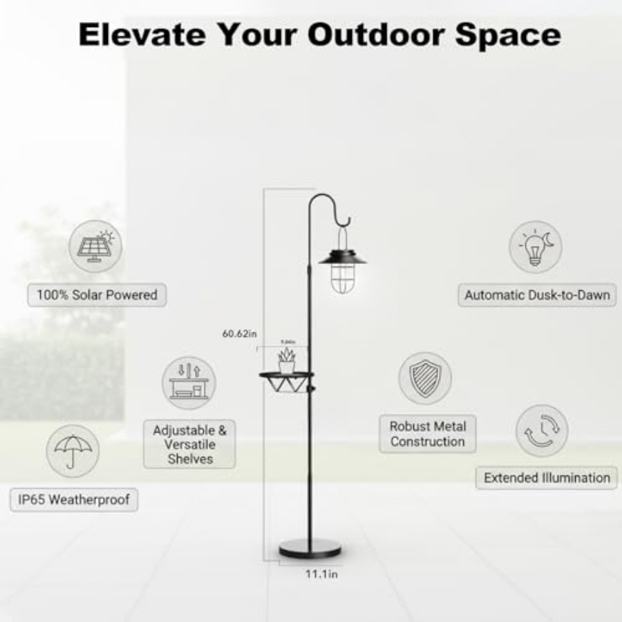 Solar Floor Lamp with Table, 6 - Outdoor Lighting Lamps reseña y precio