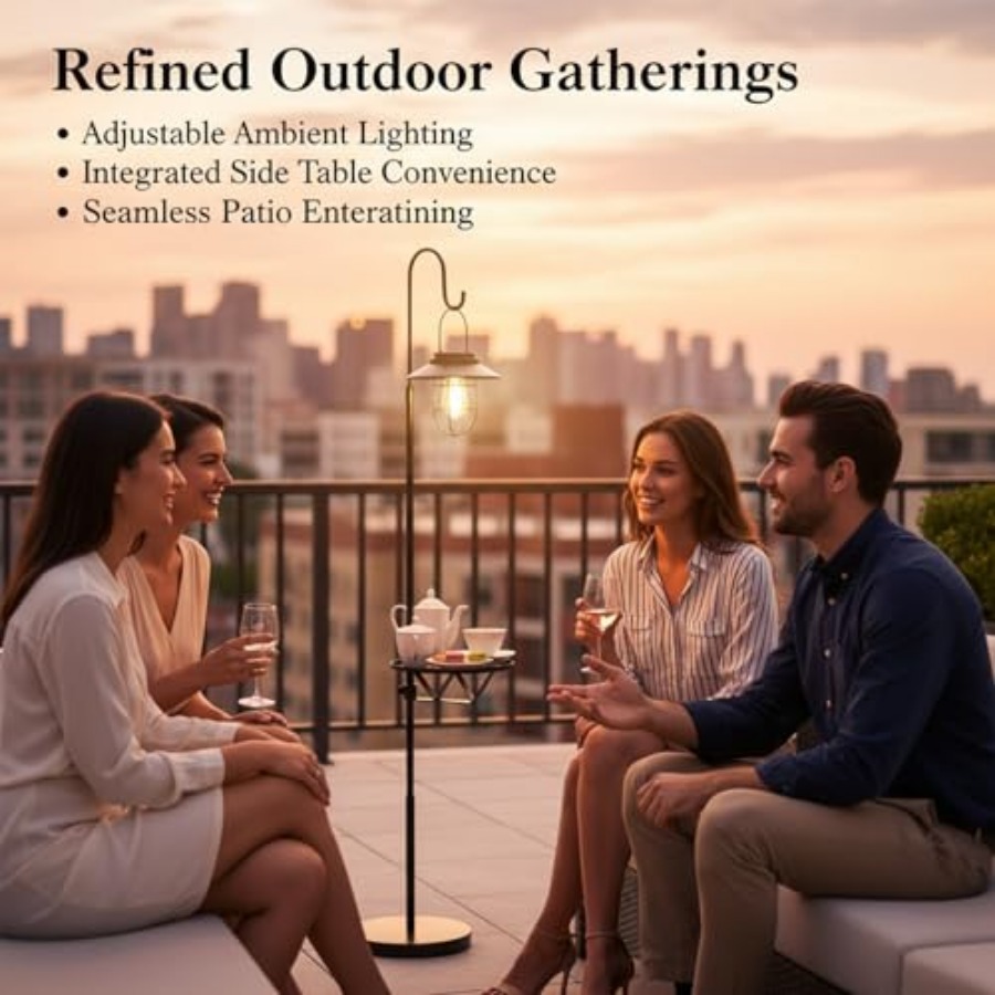 Solar Floor Lamp with Table, 6 - Outdoor Lighting Lamps reseña y precio