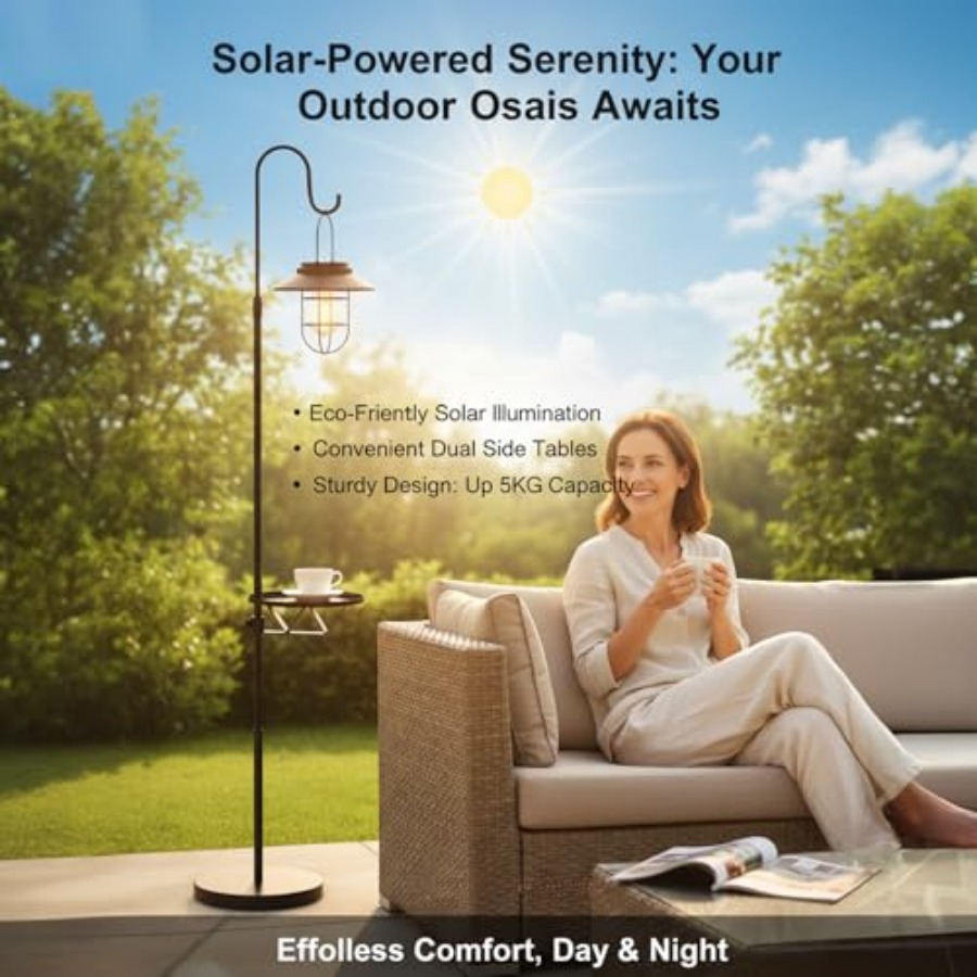 Solar Floor Lamp with Table, 6 - Outdoor Lighting Lamps reseña y precio