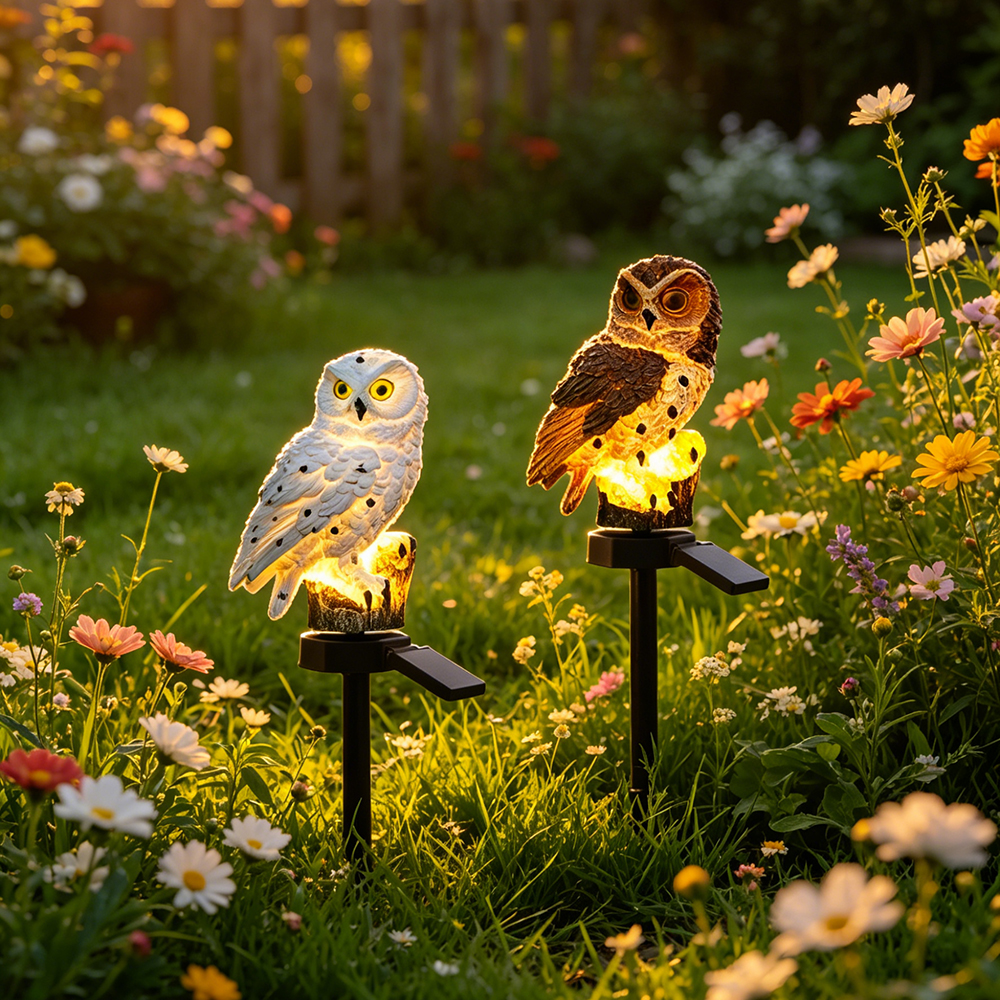 Owl Solar Light, Resin Owl Gro - Outdoor Lighting B&Q reseña y precio