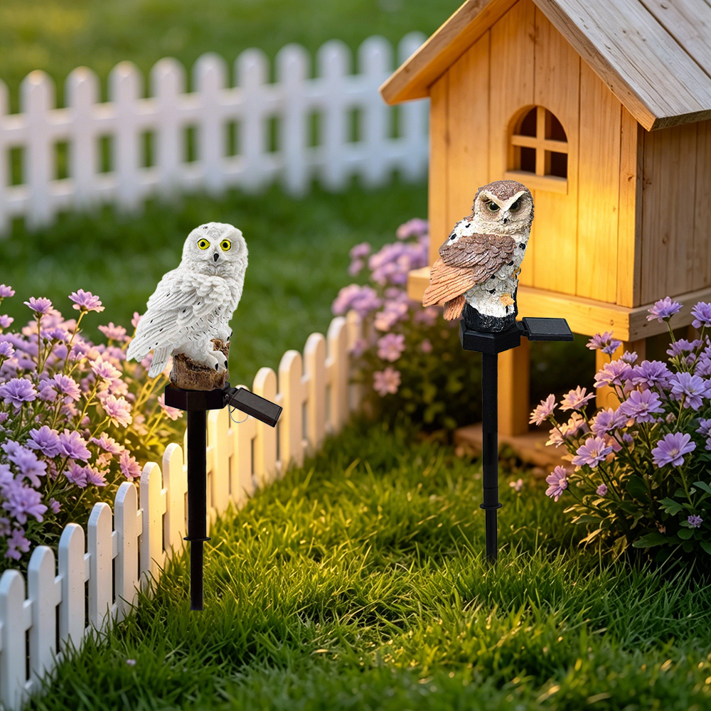 Owl Solar Light, Resin Owl Gro - Outdoor Lighting B&Q reseña y precio