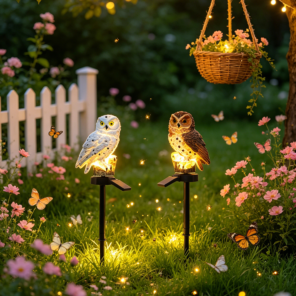 Owl Solar Light, Resin Owl Gro - Outdoor Lighting B&Q reseña y precio