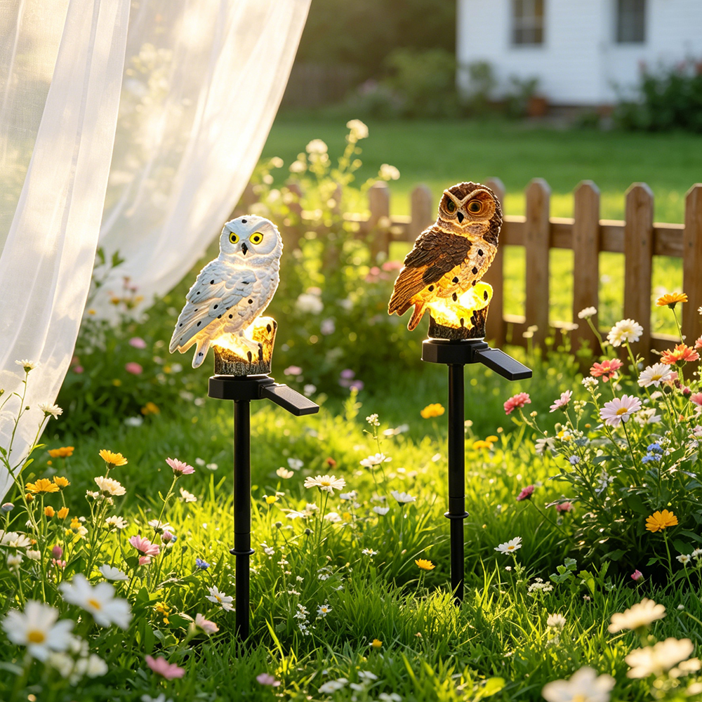 Owl Solar Light, Resin Owl Gro - Outdoor Lighting B&Q reseña y precio