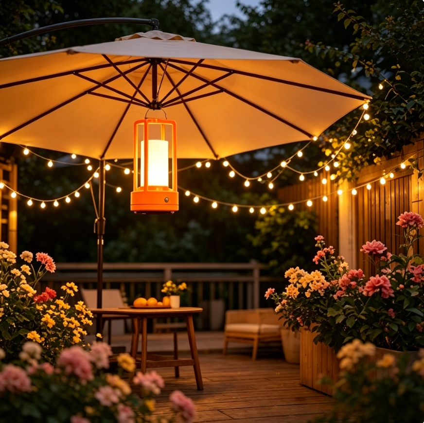 Modern Orange Cage Table Lamp  - Outdoor Lighting Lamps reseña y precio