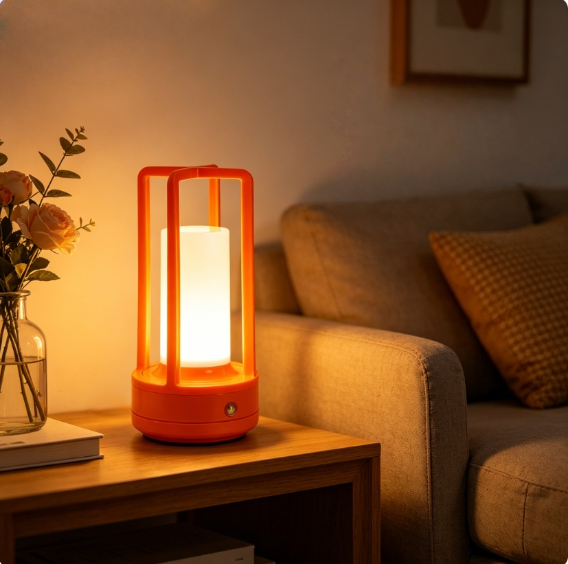 Modern Orange Cage Table Lamp  - Outdoor Lighting Lamps reseña y precio