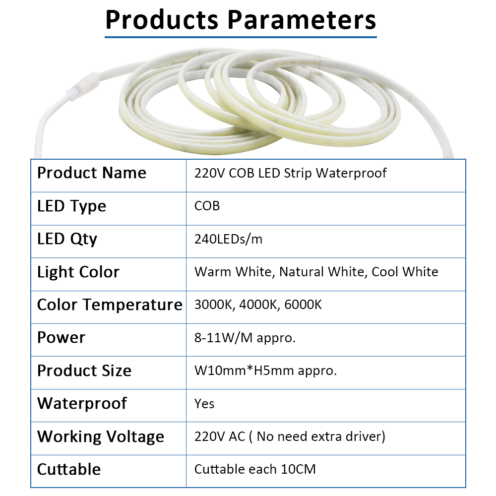 220V IP67 Waterproof COB Led S - Outdoor Lighting Extension Cord reseña y precio