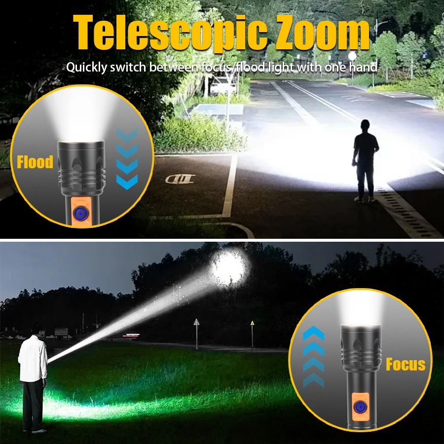 High Power LED Flashlight USB  - Outdoor Lighting Lowes reseña y precio
