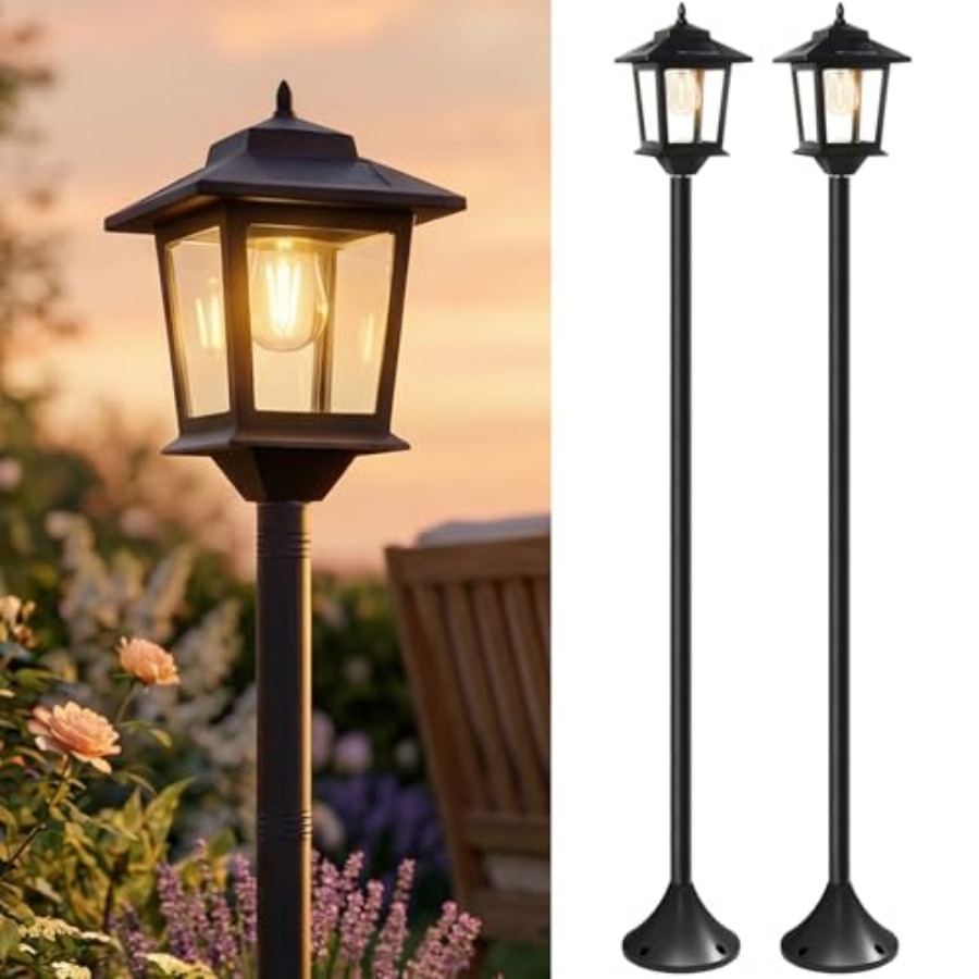 Outdoor Solar Post Lights, 2-P - Outdoor Lighting Lamps reseña y precio