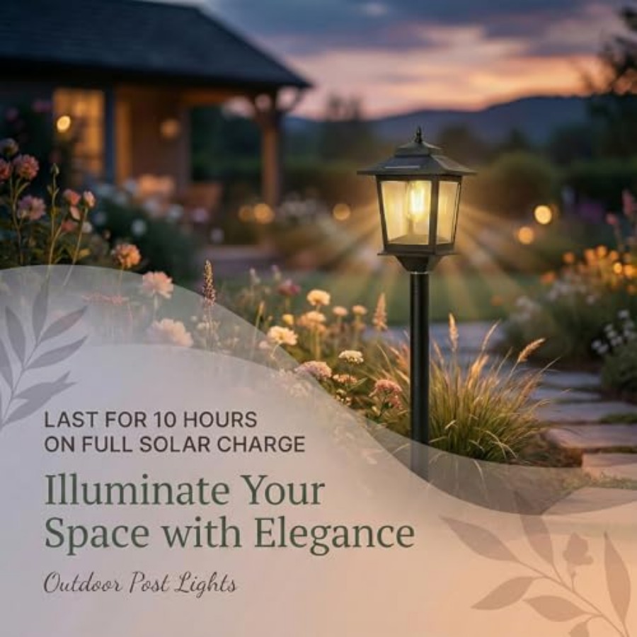 Outdoor Solar Post Lights, 2-P - Outdoor Lighting Lamps reseña y precio