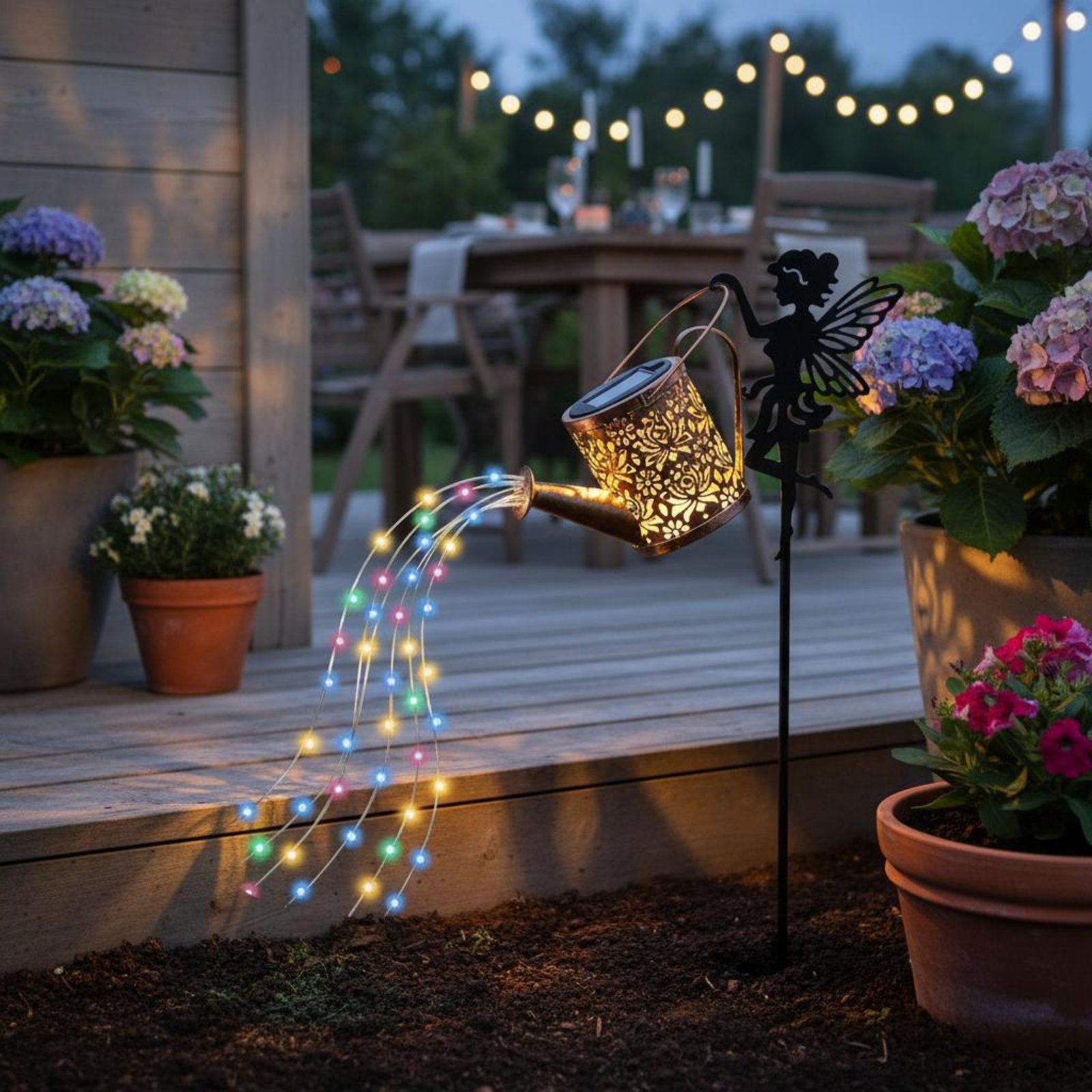 Solar Fairy Watering Can Light - Outdoor Lighting Modern reseña y precio