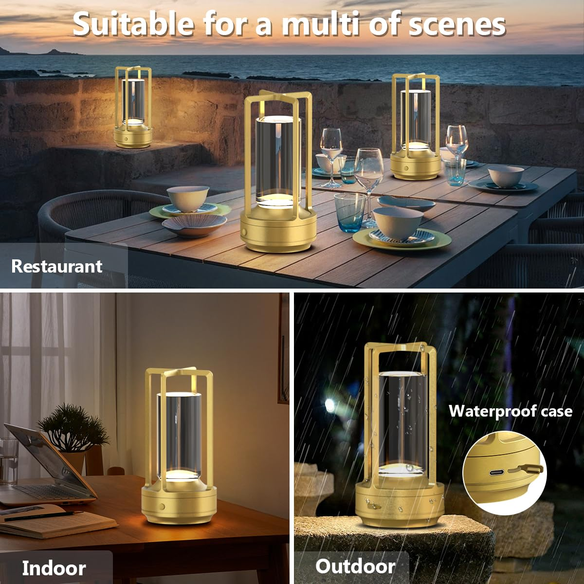 Cordless Rechargeable LED Touc - Outdoor Lighting Restaurant reseña y precio