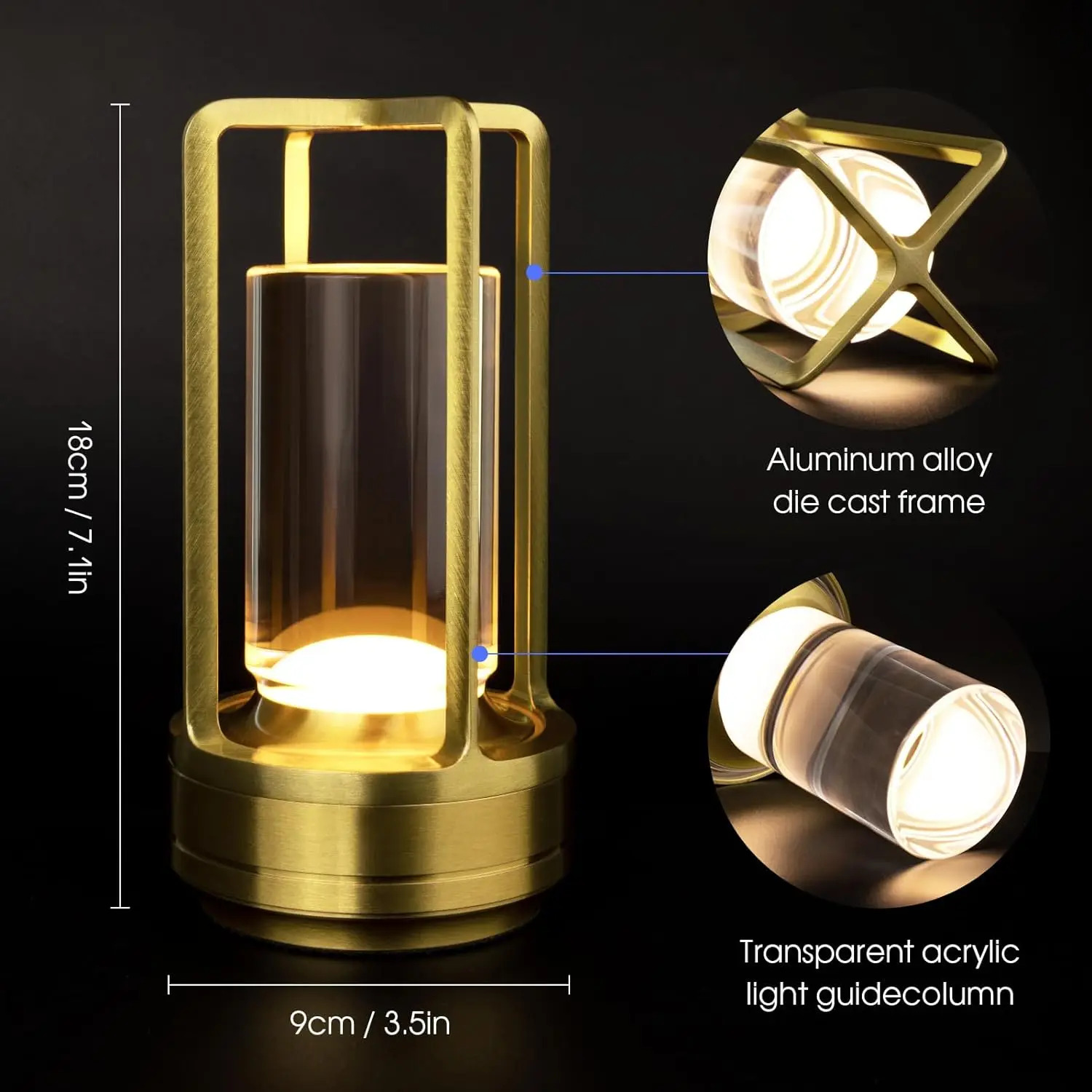 Cordless Rechargeable LED Touc - Outdoor Lighting Restaurant reseña y precio