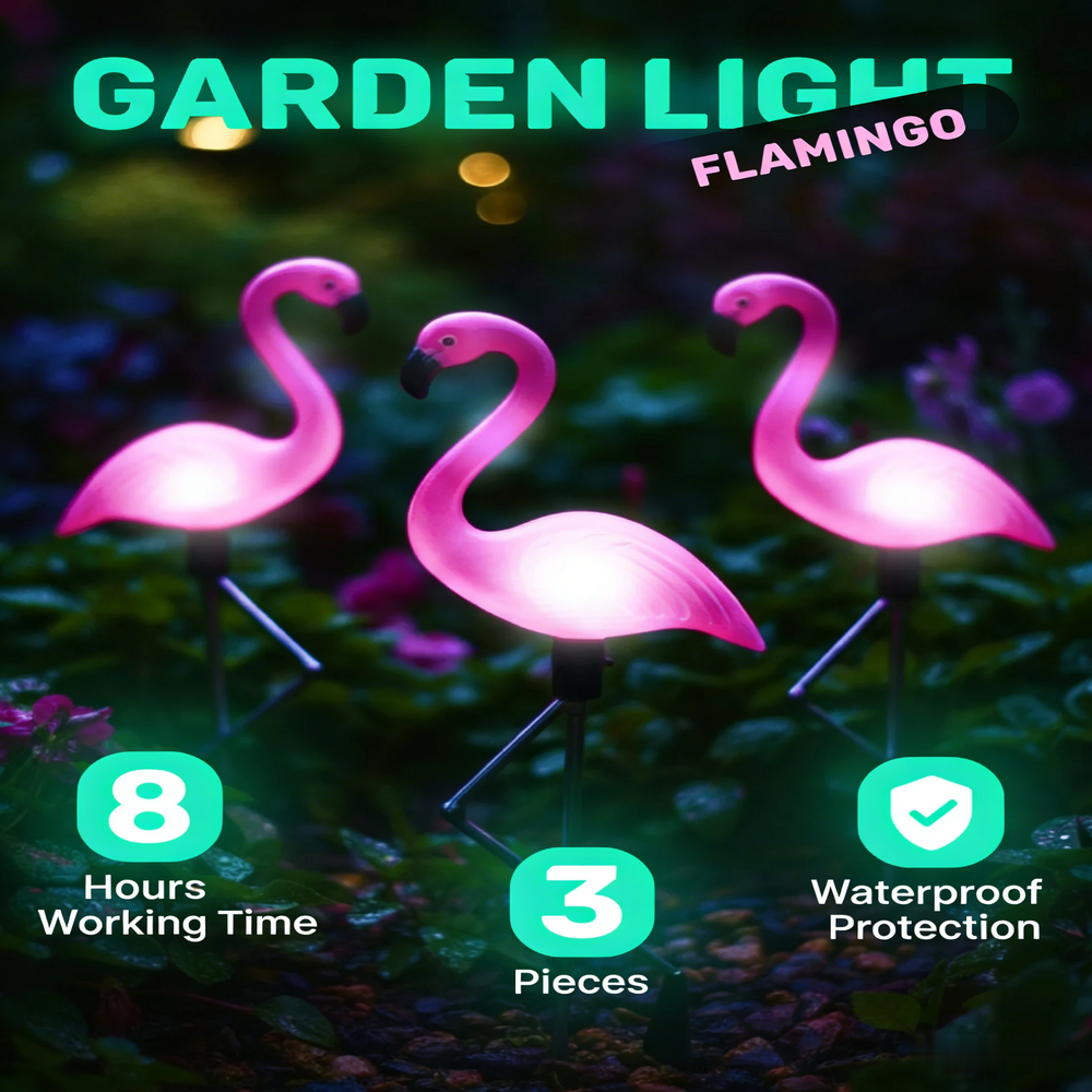 3Pcs Solar Powered Flamingo Gr - Solar Path Light reseña y precio
