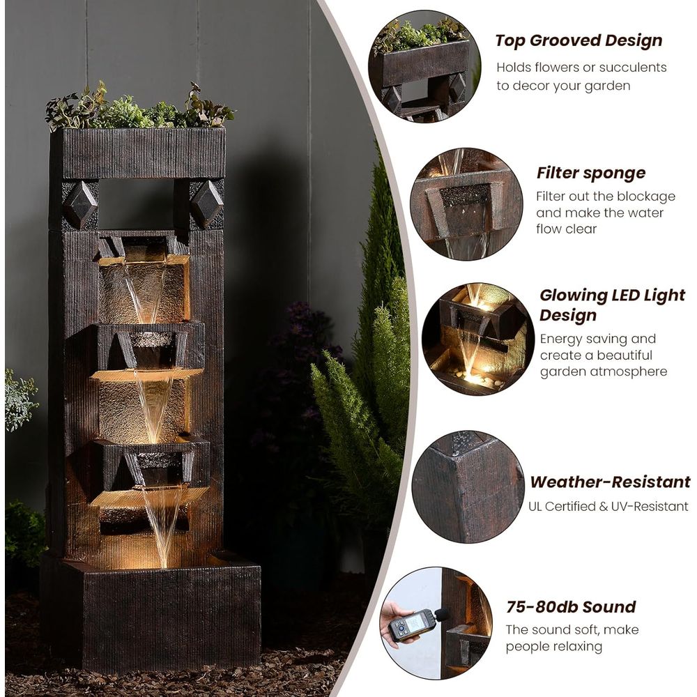 40.9 4-Tier Modern Outdoor Wat - Outdoor Lighting Modern reseña y precio