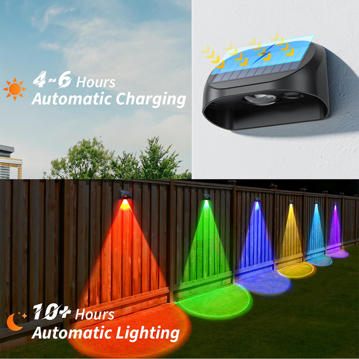 Solar Wall Lamp Solar Fence Li - Outdoor Lighting With Outlet reseña y precio
