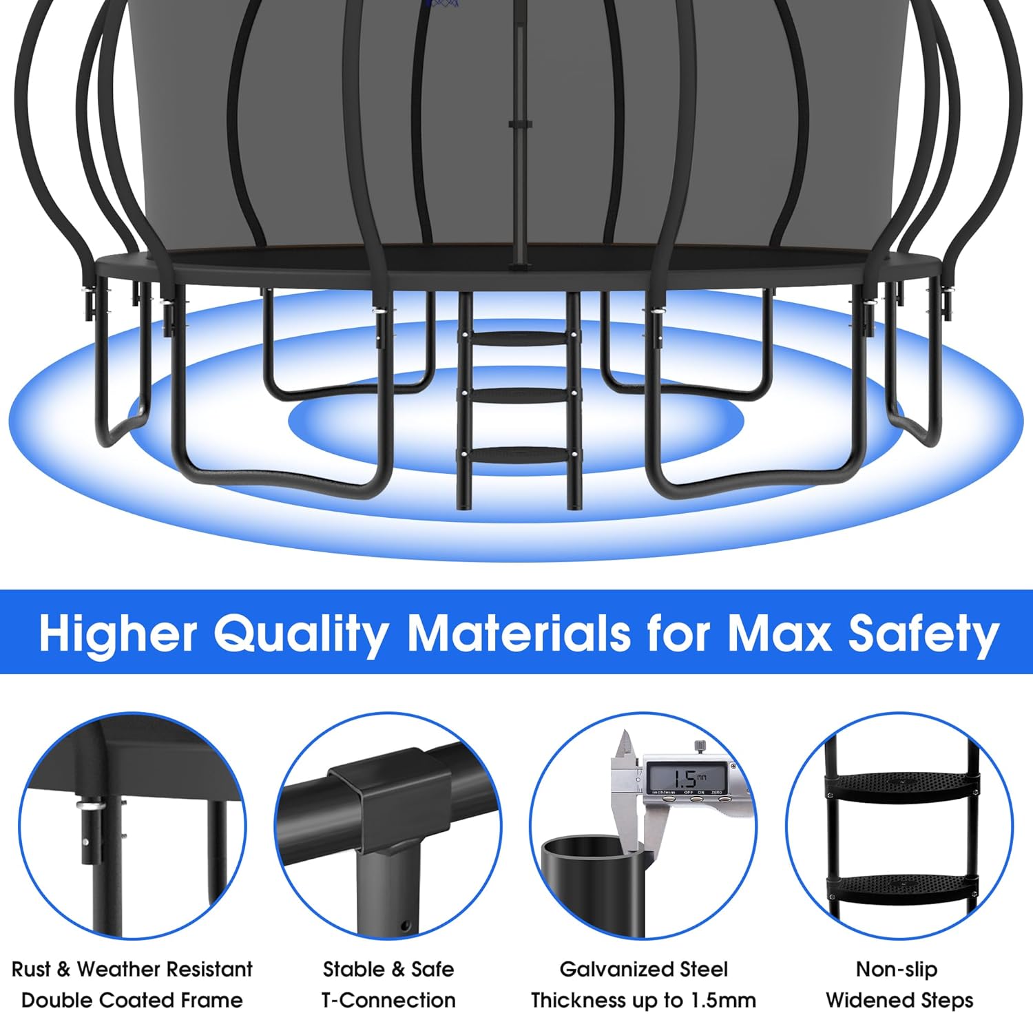 Large Outdoor Trampoline with  - Outdoor Lighting Modern reseña y precio