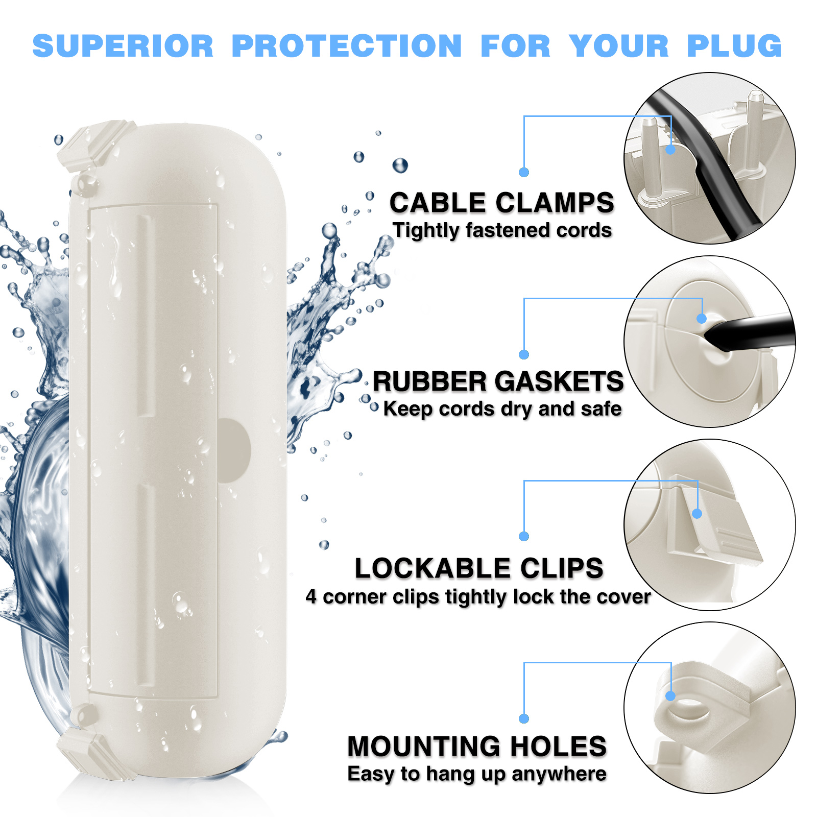 2 Pack Waterproof Outdoor Conn - Outdoor Lighting With Outlet reseña y precio