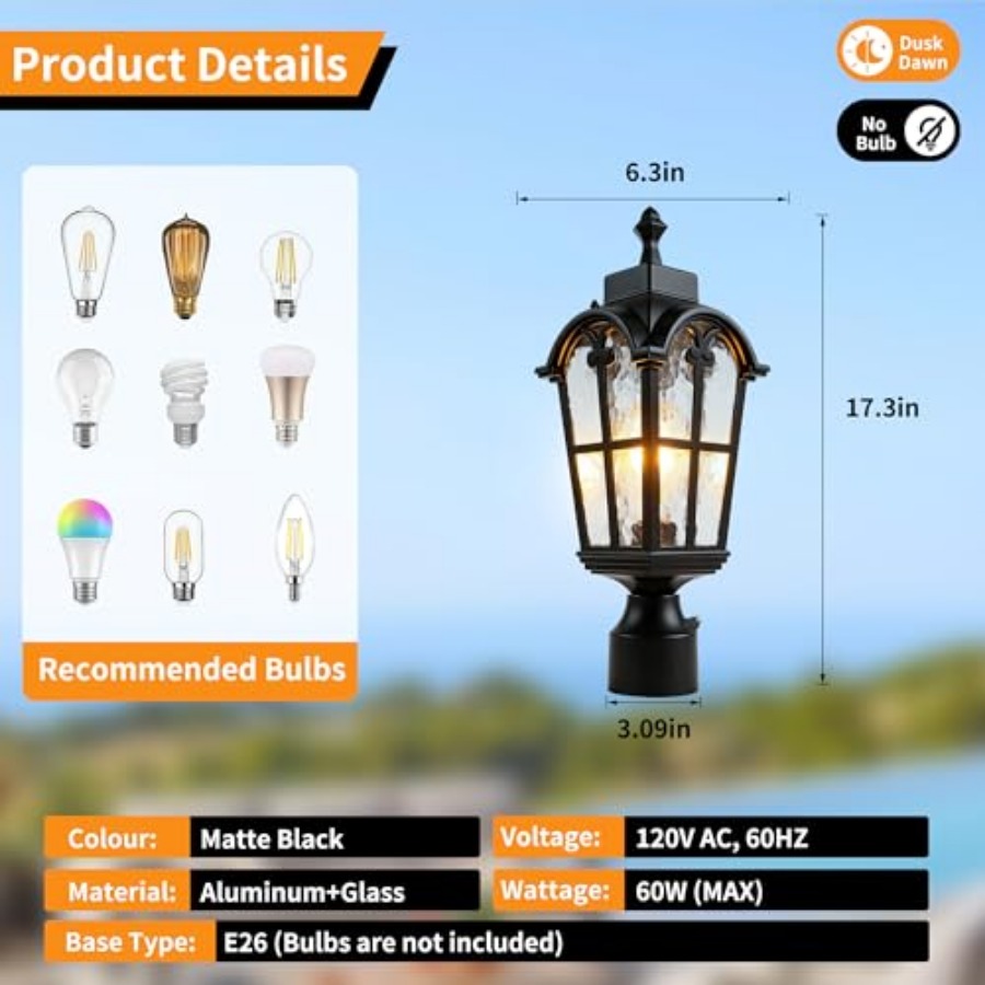 Sensor Outdoor Post Lights Wat - Outdoor Lighting Lamps reseña y precio