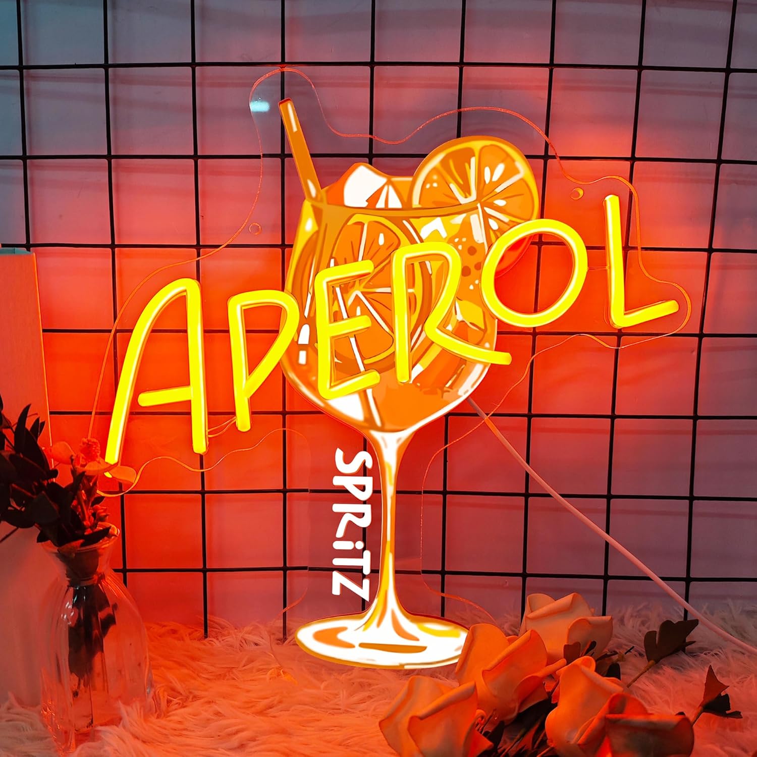 Orange/Aperol Spritz Neon Sign - Outdoor Lighting Restaurant reseña y precio