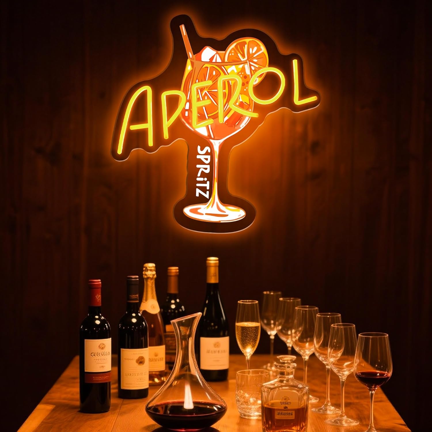 Orange/Aperol Spritz Neon Sign - Outdoor Lighting Restaurant reseña y precio