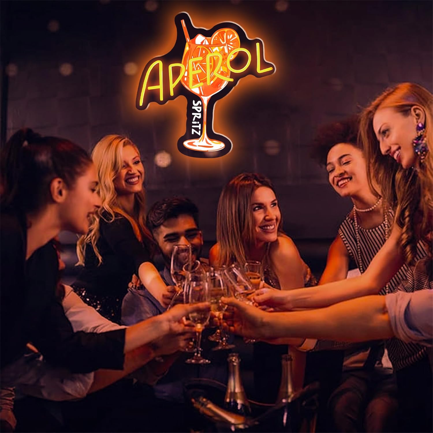 Orange/Aperol Spritz Neon Sign - Outdoor Lighting Restaurant reseña y precio