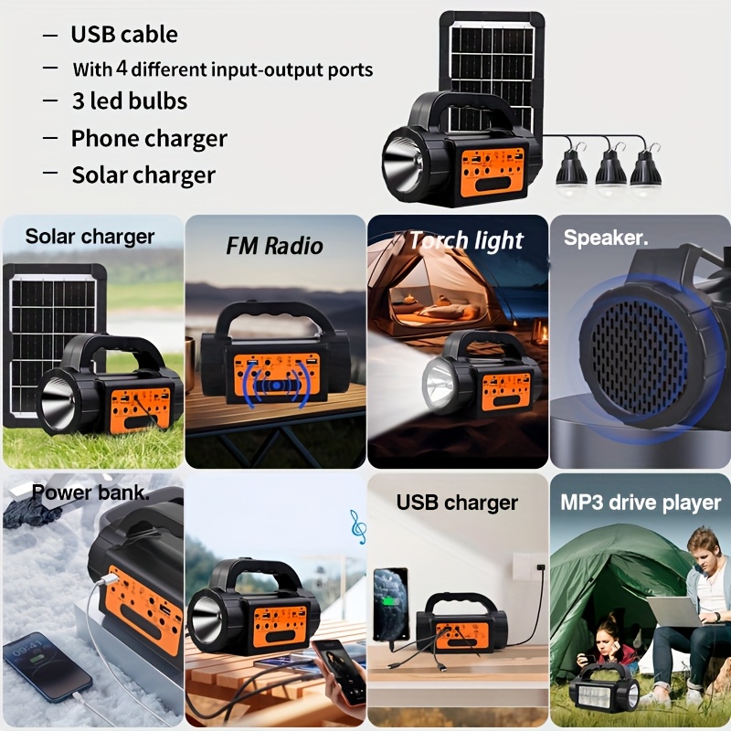 Solar Rechargeable Camping Lig - Outdoor Lighting Modern reseña y precio