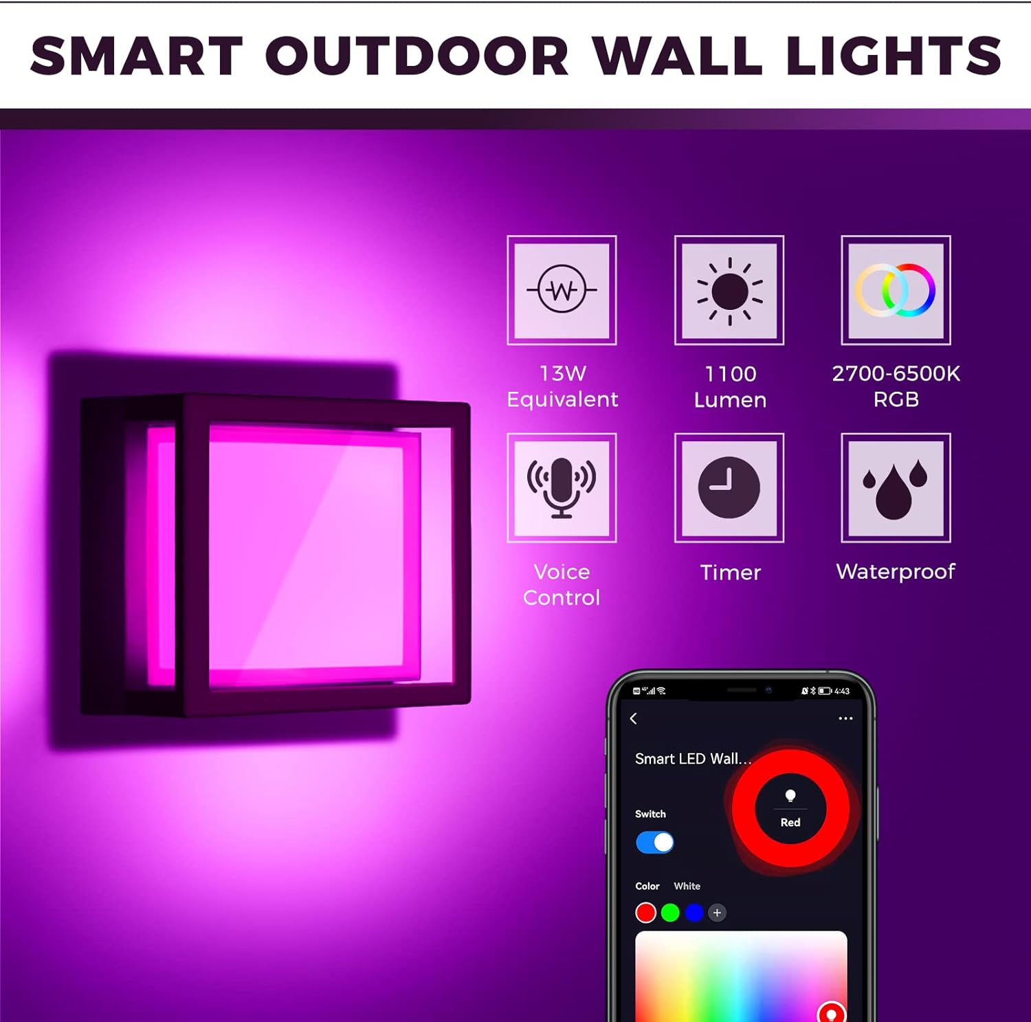 WIFI Smart LED Wall Lamp Outdo - Outdoor Lighting Zigbee reseña y precio