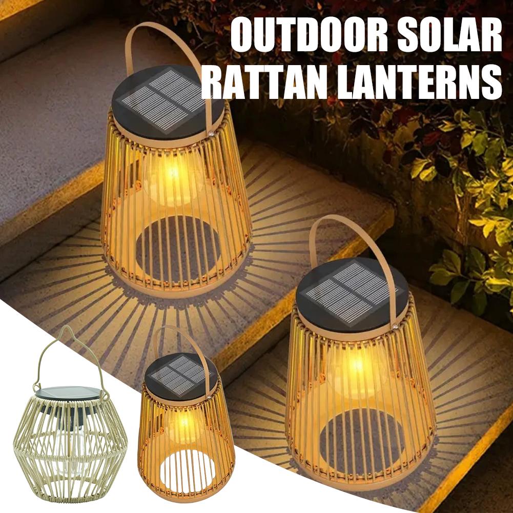 IP65 Waterproof Solar Rattan L - Outdoor Lighting Lamps reseña y precio