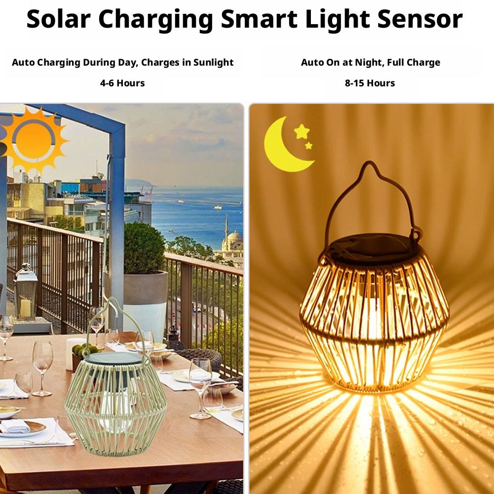 IP65 Waterproof Solar Rattan L - Outdoor Lighting Lamps reseña y precio