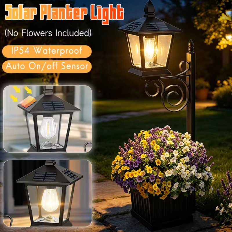 2-in-1 Solar Garden Planter La - Outdoor Lighting Lamps reseña y precio