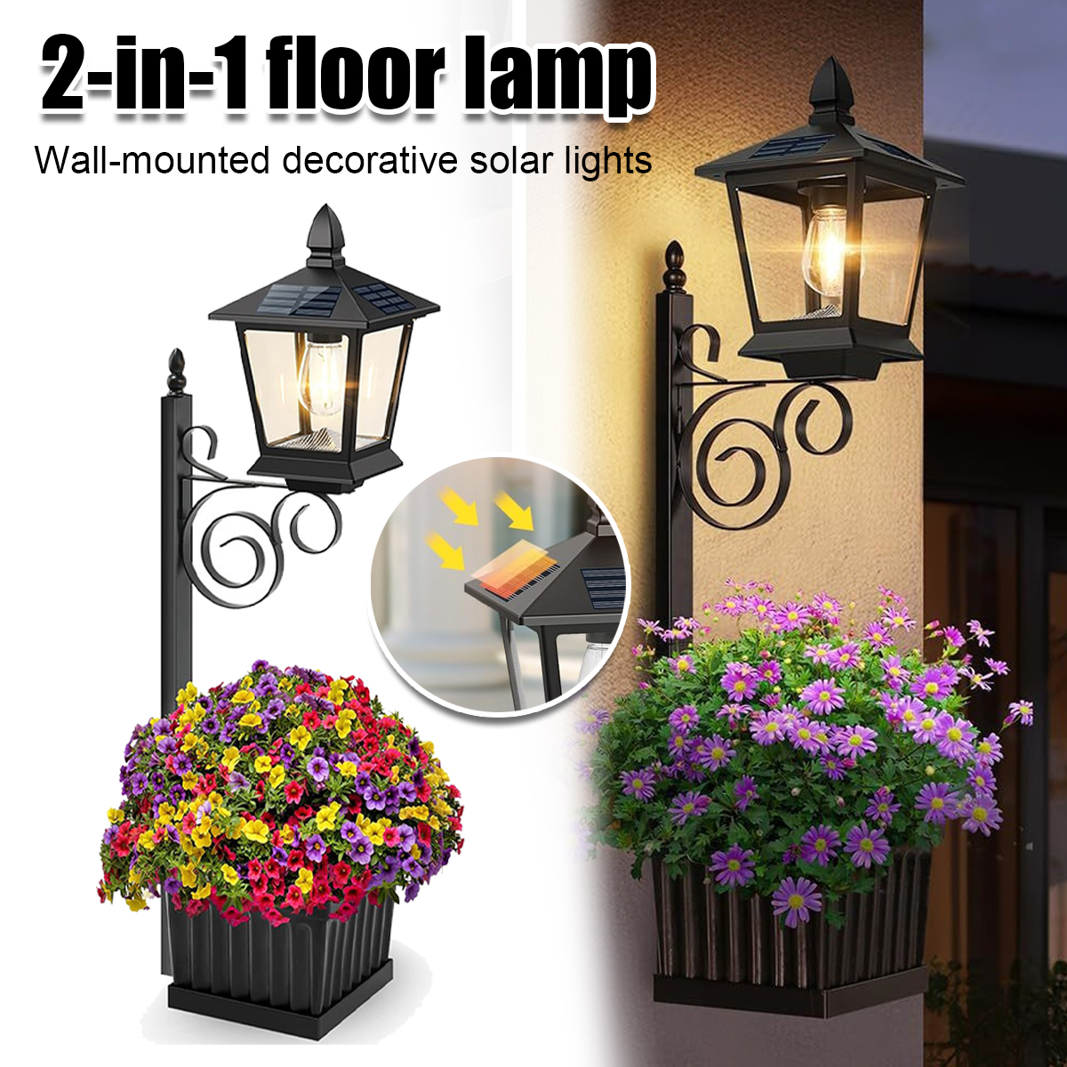 2-in-1 Solar Garden Planter La - Outdoor Lighting Lamps reseña y precio