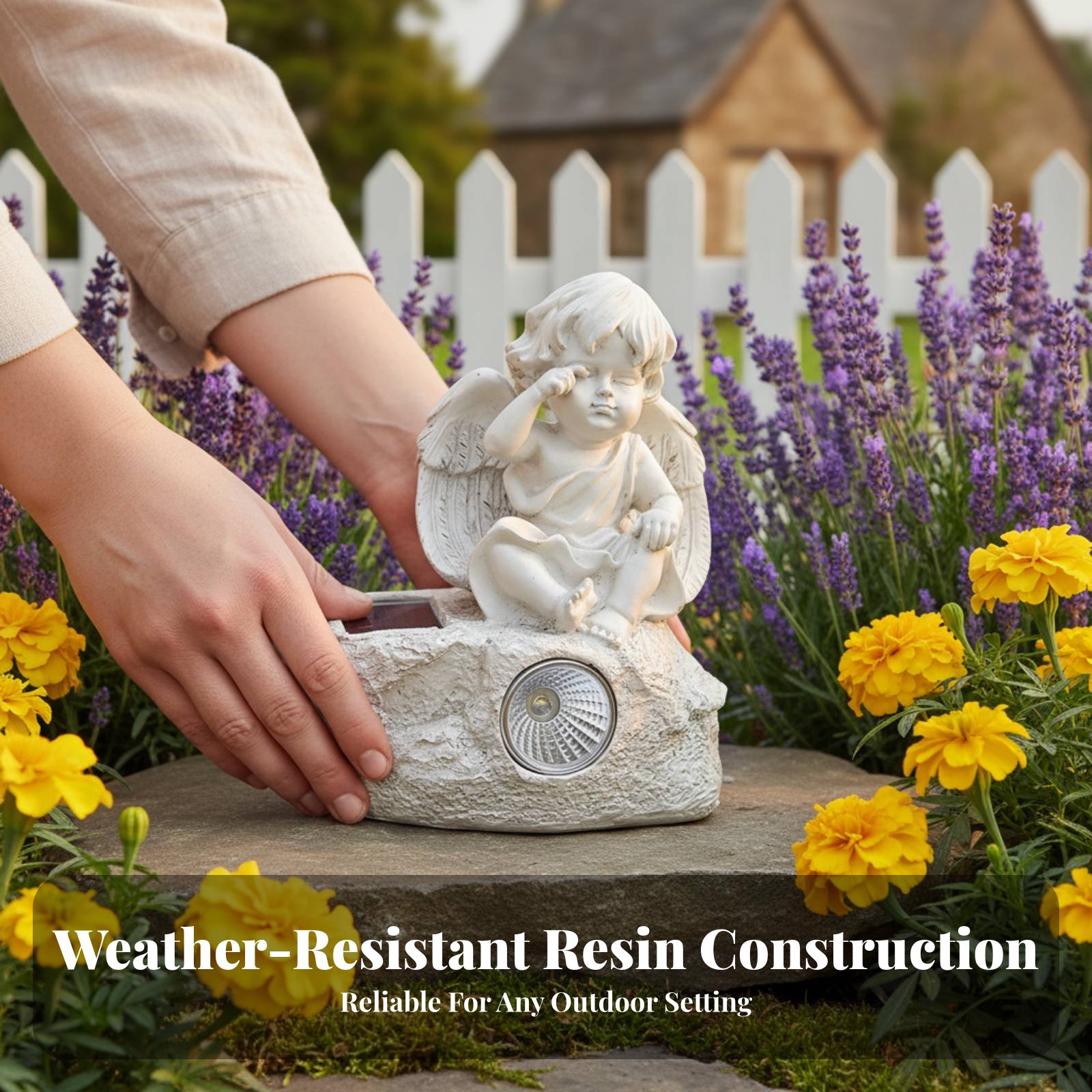 Solar Cherub Statue Light Sour - Outdoor Lighting Modern reseña y precio