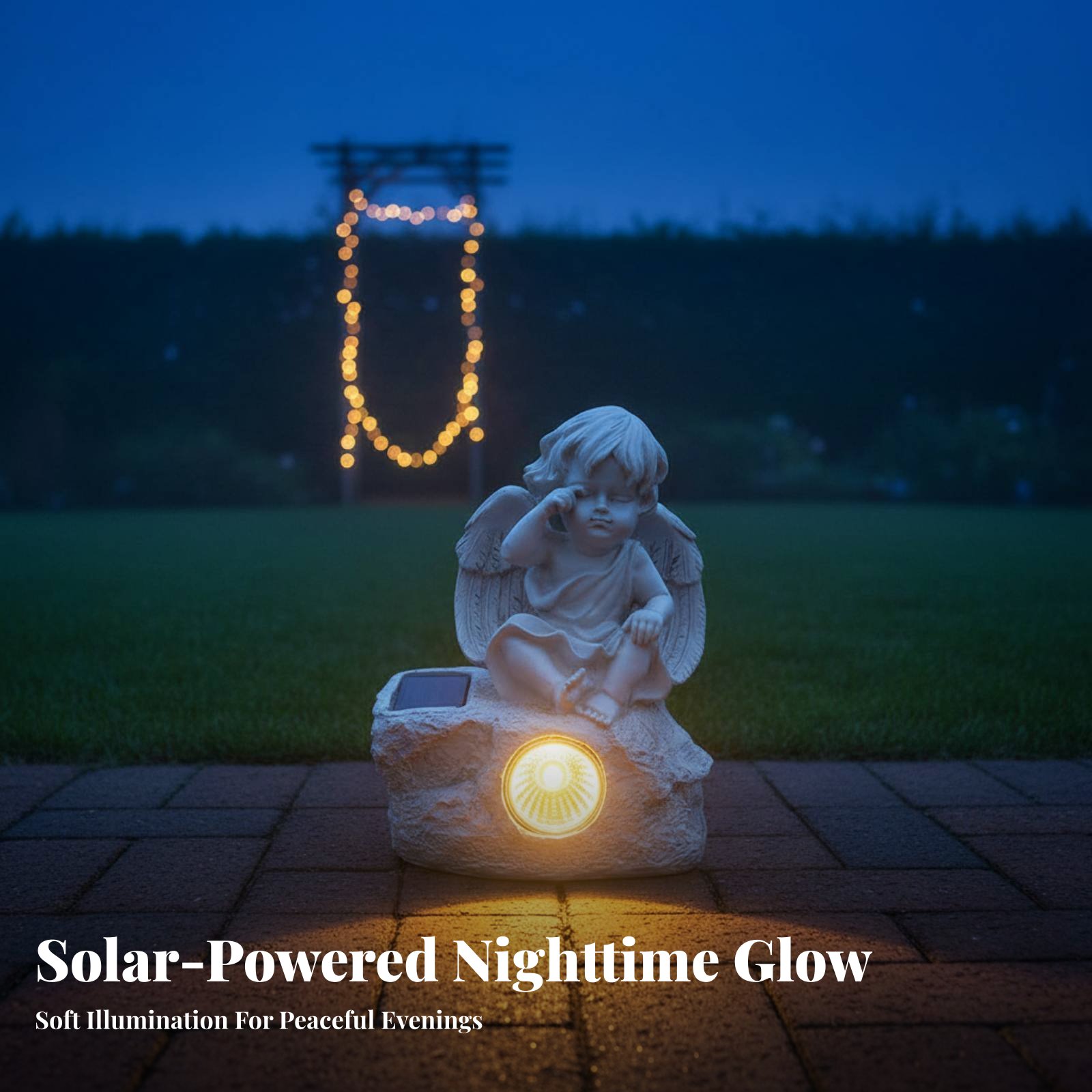 Solar Cherub Statue Light Sour - Outdoor Lighting Modern reseña y precio