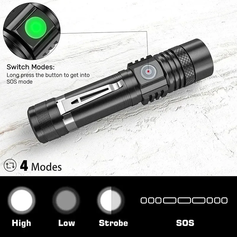 T6 LED Rechargeable Flashlight - Outdoor Lighting B&Q reseña y precio