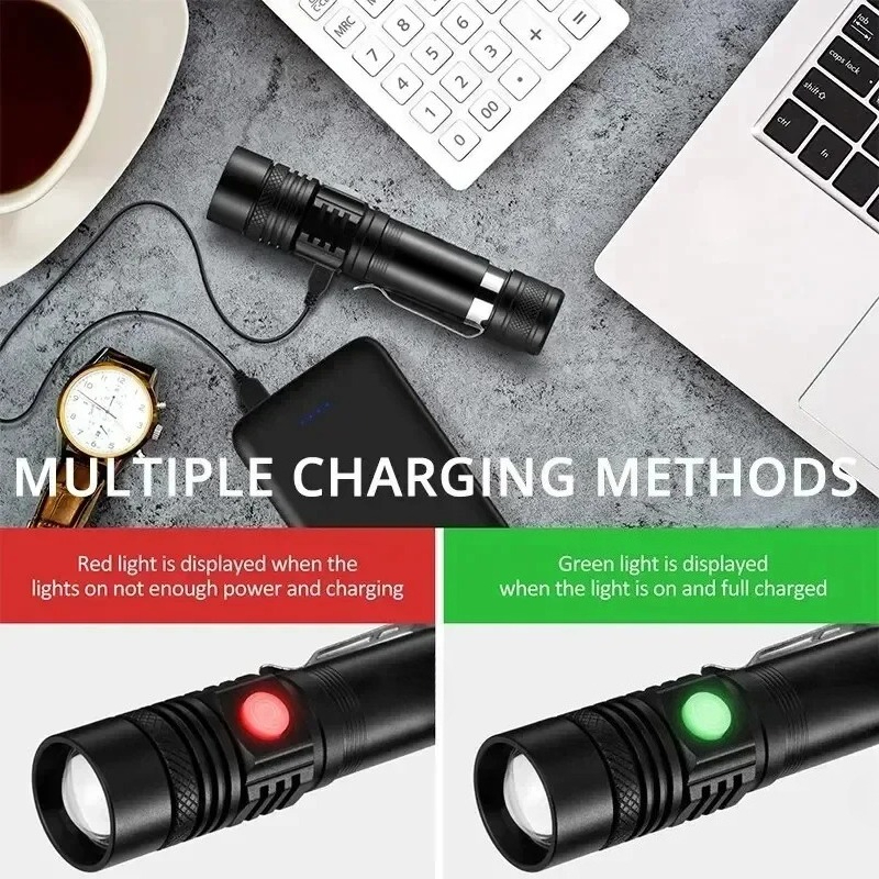 T6 LED Rechargeable Flashlight - Outdoor Lighting B&Q reseña y precio