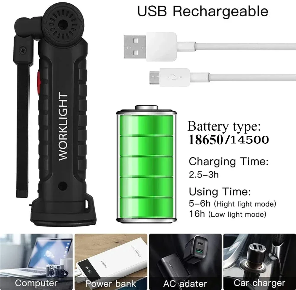 LED COB Flashlight USB Recharg - Outdoor Lighting B&Q reseña y precio