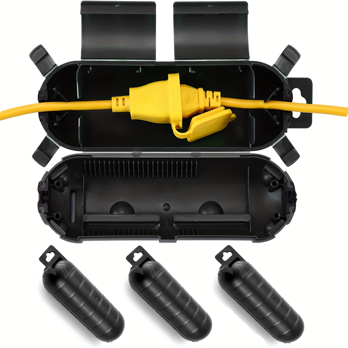 1/3pcs Waterproof Black Extens - Outdoor Lighting Extension Cord reseña y precio