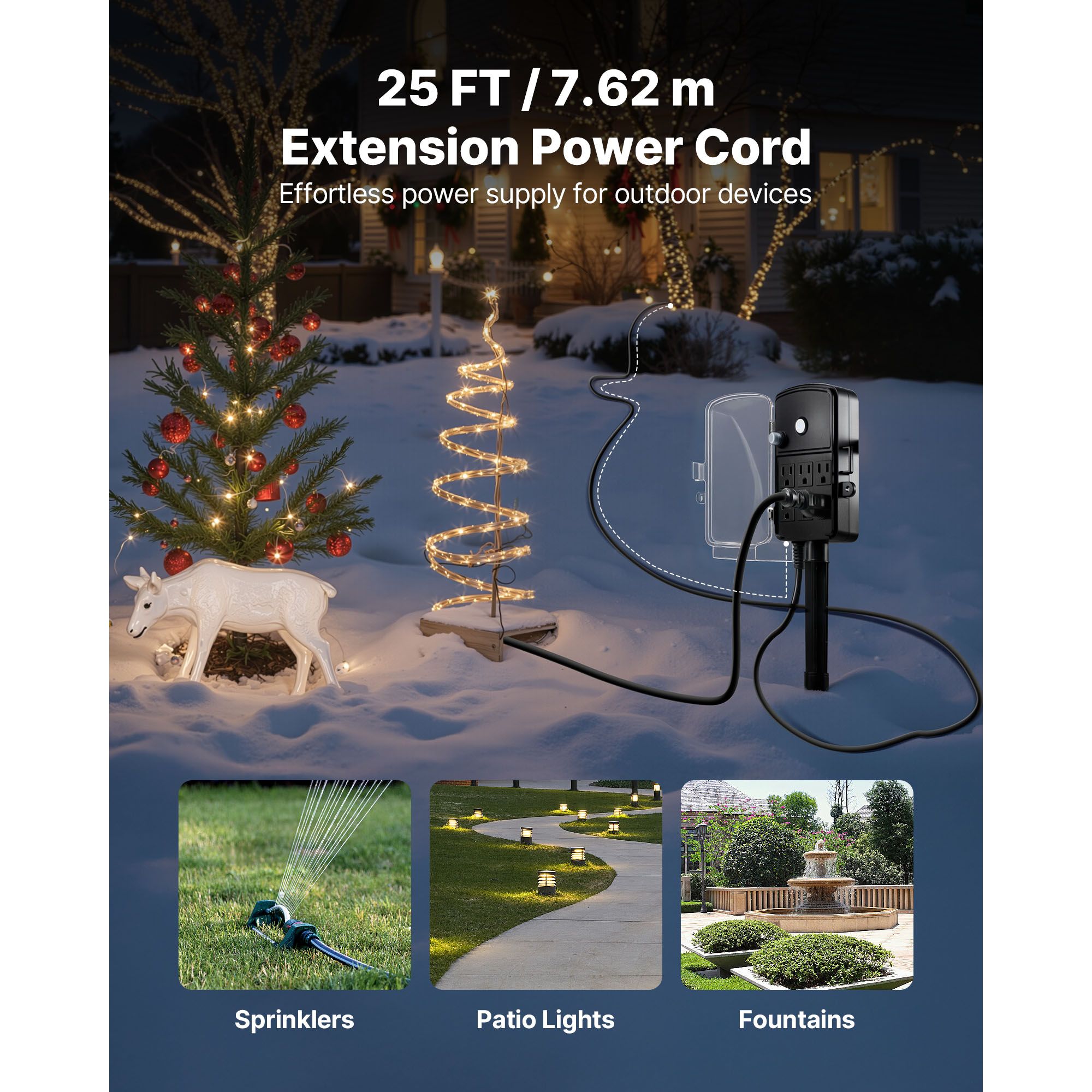 Outdoor Power Stake 25FT Exten - Outdoor Lighting With Outlet reseña y precio